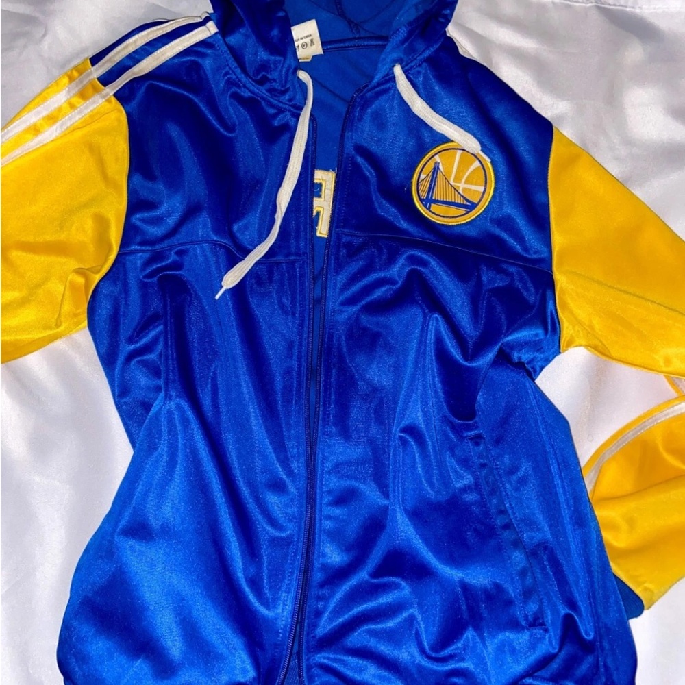Royal blue and yellow custom made warriors hoodie
